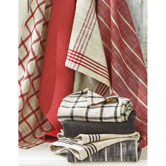 CANYON WOVEN DISHTOWEL SET/4 RED MULTI