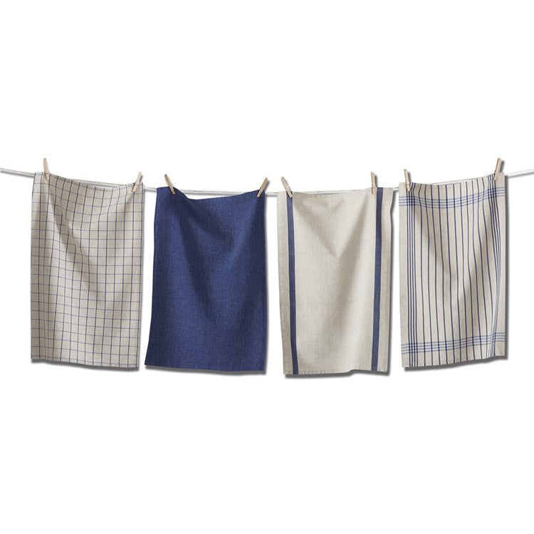 PRAIRIE WOVEN DISHTOWEL SET/4 BLUE MULTI