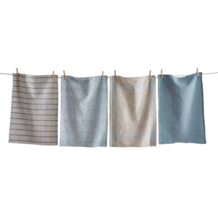 CANYON WOVEN DISHTOWEL SET/4 SLATE BLUE