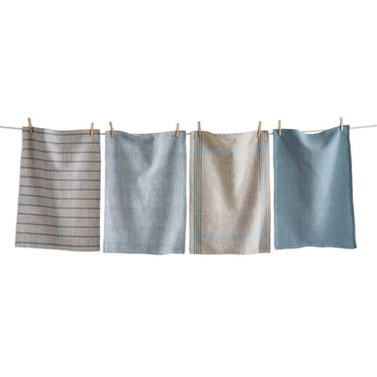 CANYON WOVEN DISHTOWEL SET/4 SLATE BLUE