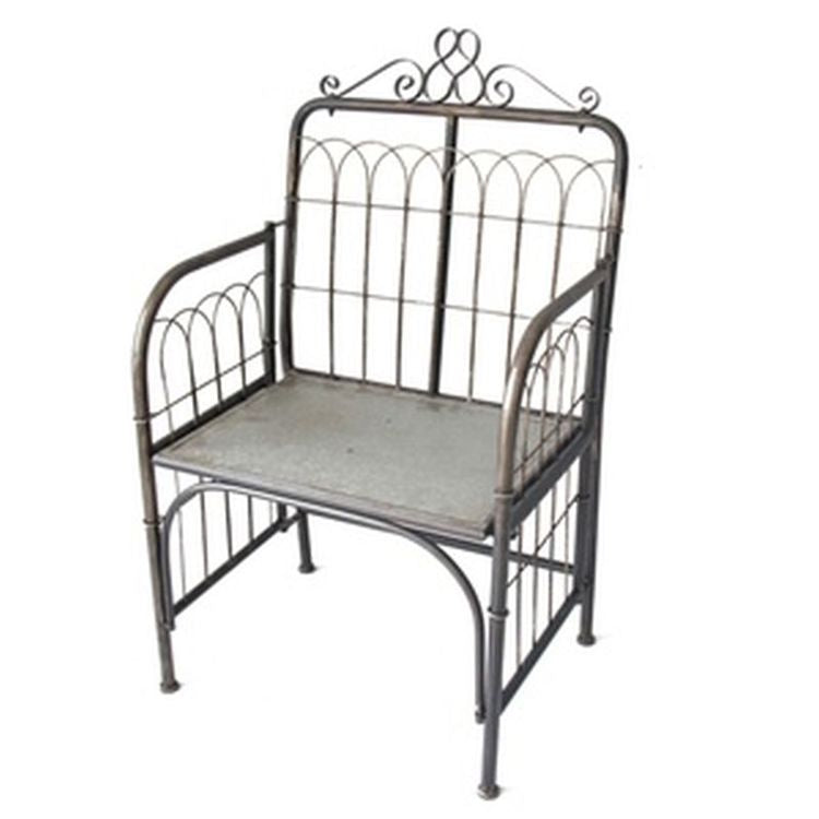 Galvanized Metal Garden Gate Chair KD