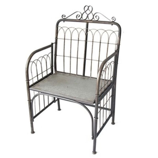 Galvanized Metal Garden Gate Chair KD