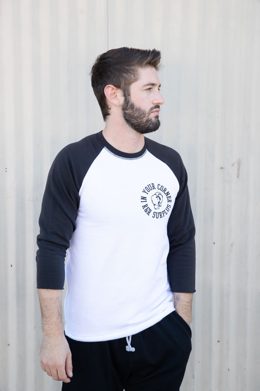 IN YOUR CORNER BASEBALL SHIRT - WHITE/COAL